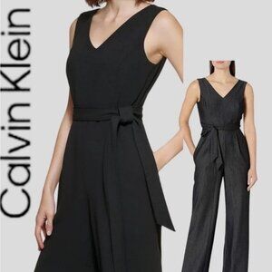 Calvin Klein Black Sleeveless V-neck Jumpsuit Size 14